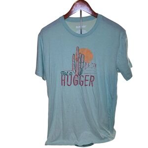 Academy Sports Graphic Tee Womens L Teal Excellent Not a Hugger Cactus Desert